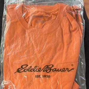 Eddie Bauer Orange Pocket Logo Tee